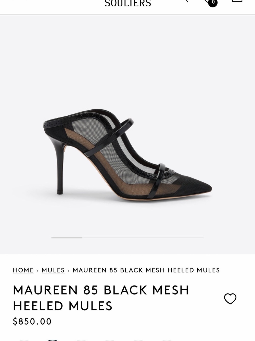Malone Souliers Maureen 85 Black Mesh high Heels Mules 37/38